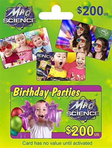 Mad Science Birthday Party Gift Cards