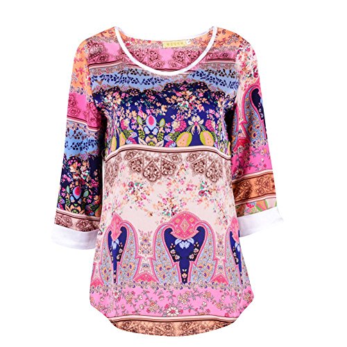 Weixinbuy Women Seven Point Hubble-bubble Sleeves Shirt Splicing Coat