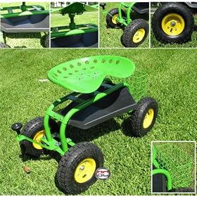 New Heavy Duty Garden Rolling Work Seat With Tool Tray Cart by Sky Enterprise USA