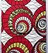 African Print- Ankara Fabric Clothing Designs - Material For Fashion, Dresses, Top, Skirt, Jewelry, Shoes, Bags, Head Wraps, Dashiki Shirt -Styles With Patterns Of Prints. Lifetime Guaranteed. Red Spiral-6 Yards