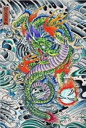 Ed Hardy - Tattoo Poster - Waterdragon (Size: 24'' x 36'')