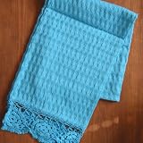 April Cornell Turquoise Luxe Honeycomb Guest Towel