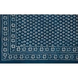 Flat Bed Sheet with Block Print on Cotton Twin Size