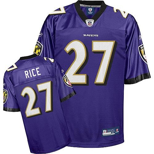 Ray Rice #27 Purple Baltimore Ravens Reebok NFL Premier All Stitched Replica Jersey - XX-LARGE