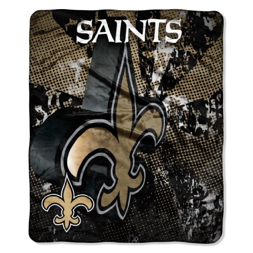 NFL New Orleans Saints 50-Inch-by-60-Inch Micro Raschel Plush Throw 