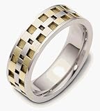 Designer 18 Karat Two-Tone Gold Wedding Band Ring