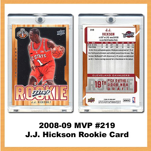 Burbank Sports Cards Cleveland Cavaliers J.J. Hickson 2008-09 Mvp Rookie Card