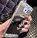 Inspirationc Sparkling Cover Case with Glass Mirror Back Plate for Samsung Galaxy Note 5, Silver