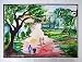 Landscape Water Color on Art Paper Drawing Contemporary Art Painting by Artist Kamal Sharma 18 x 24 