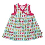 Zutano Baby-girls Infant Owls Surplice Dress, Aqua, 18 Months
