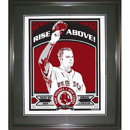 Sports Propaganda Boston Red Sox Jon Lester Hand Made Limited Edition Screen-Print Framed with Double Mat
