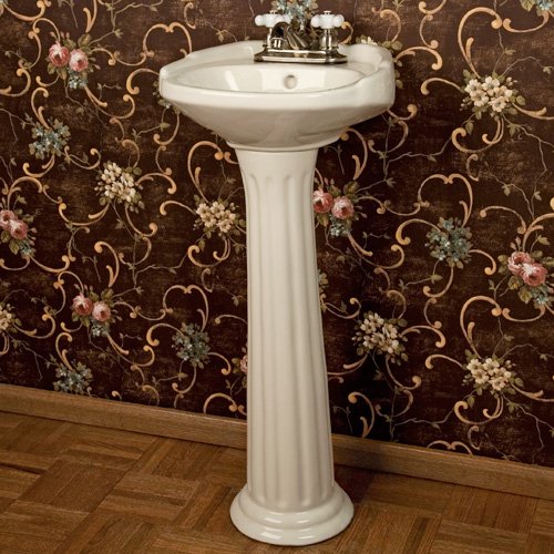 Pedestal Ultra Petite Victorian Pedestal Sink 4" Centers Biscuit