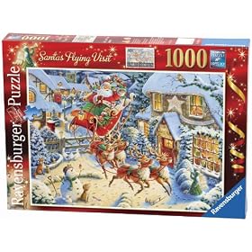Ravensburger 'Santa's Flying Visit' 2010 Christmas Limited Edition 1000 pc Jigsaw Puzzle