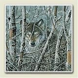 Wolf in Trees Wildlife Absorbastone Six Inch Trivet