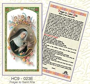 Amazon.com : Prayer to Saint Rita. Saint of the Impossible.Laminated 2 ...