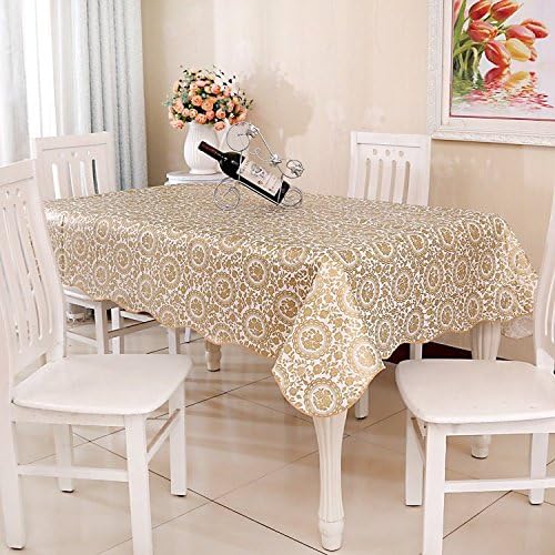 MGZB PEVA water and oil proof tablecloth table pad tablecloth , golden , 152*152