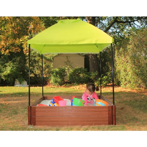 Frame It All 4 x 4 ft Square Sandbox with Canopy PotHolly Lordmydam