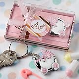 Baby Keepsake: Pink baby carriage design key chains