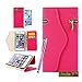 iPhone 6 Plus Case,6 Plus Case,$Uncle.Y PU Leather Wallet Flip Case Pure Back Zipper Magnet Button with Lanyard for iPhone 6 Plus Case Rose Red