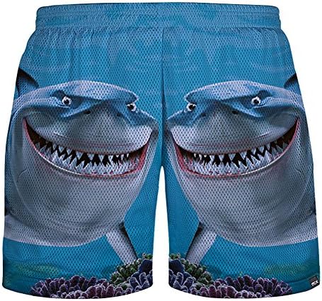 Men's 3d Shorts Hipster Shark Basketball gym Swim joggers boys for Summer, XXL