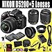 Nikon D5200 24.1 MP CMOS Digital SLR with 18-55mm f/3.5-5.6 AF-S DX VR NIKKOR Zoom Lens (Black) + Nikon 18-105mm f/3.5-5.6 AF-S DX VR ED Nikkor Lens + Nikon 55-200mm f/4-5.6G ED IF AF-S DX Zoom-Nikkor Lens + TWO EN-EL14 Replacement Lithium Ion Battery w/ External Rapid Charger + 32GB SDHC Class 10 Memory Card + 52mm Wide Angle / Telephoto Lens + 52mm 3 Piece Filter Kit + Mini HDMI Cable + Carrying Case + Full Size Tripod + SDHC Card USB Reader + Memory Card Wallet + Deluxe Starter Kit Bundle
