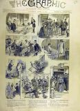 1887 EASTER-VOLUNTEER REVIEW PRIVATE HOTEL OLD PRINT