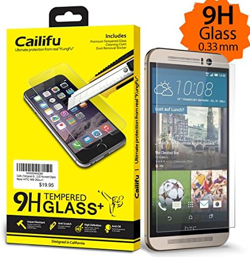 Cailifu [Tempered Glass] HTC ONE M9 Highest Quality Premium High Definition Ultra Clear Screen protector with Lifetime Replacement Warranty [1-Pack] - Retail Packaging 2015 (0.33mm,2.6D Rounded Edges)