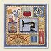 AbsorbaStone Coaster set~ Quilters Friends ~4 Tile Drink Coasters ~ code 440