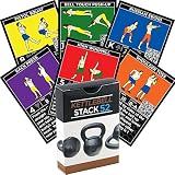 Stamina Folding Trampoline - Kettlebell Exercise Cards by Strength Stack 52. Kettlebell Workout Playing Card Game. Video Instructions Included. Learn Kettle bell Moves and Conditioning Drills. Home Fitness Training Program.