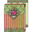 Bejeweled Stripes Pearl Magnetic Closure Mini Notepad