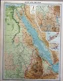 1920 MAP EGYPT RIVER NILE COLOUR MAP UGANDA
