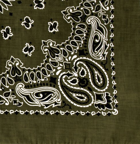 Military Army Trainmen Paisley Bandanas (Olive Drab - 22