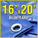 16' X 20' Blue Multi-Purpose 6-mil Waterproof Poly Tarp Shade Cover 16x20 Tarpaulin... by Grizzly