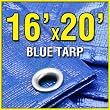 16' X 20' Blue Multi-Purpose 6-mil Waterproof Poly Tarp Shade Cover 16x20 Tarpaulin by Grizzly Tarps