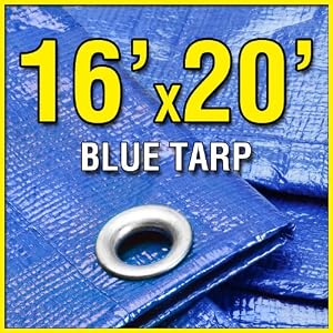 16-X-20-Blue-Multi-Purpose-6-mil-Waterproof-Poly-Tarp-Shade-Cover-16x20-Tarpaulin-by-Grizzly-Tarps