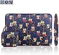 Kamor Canvas Fabric Laptop Sleeve Bohemian Style Animal World Cover for Apple MacBook Air / New MacBook (2015), Owl Blue & Brown