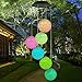 Topspeeder Color Changing Solar Power Wind Chime Spiral Spinner Crystal Ball Wind Mobile Portable Waterproof Outdoor Decorative Romantic Wind Bell Light for Patio Yard Garden Home (Crystal Ball)