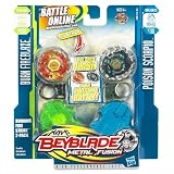 Beyblade 29629 (Asst : 19510) - Metal Fusion Pack de deux toupies - Burn Fireblaze Stamina 135Ms BB59A + Poison Scorpio Balance M145O B110B