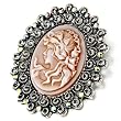 November Birthstone Oval Brown Beauty Cameo Brooches And Pins Vintage