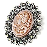 November Birthstone Oval Brown Beauty Cameo Brooches And Pins Vintage