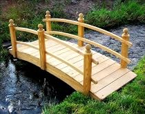 10' Treated Pine Keira Double Rail Garden Bridge