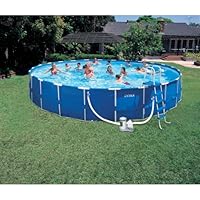 Intex 24-Foot-by-52-Inch Family Size Round Metal Frame Pool Set