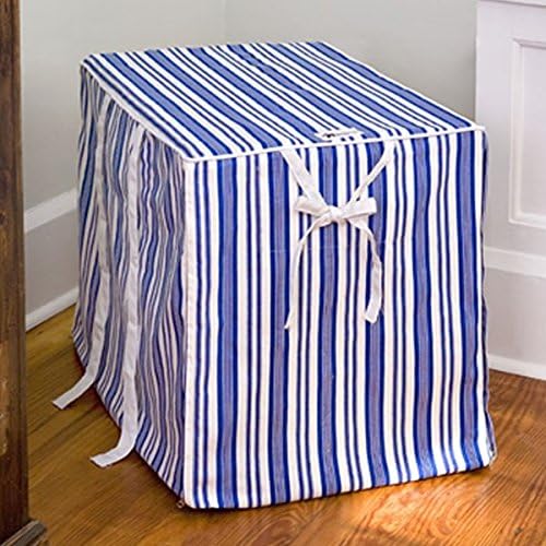 Small DogHouse Blue Stripe Canvas Dog Crate Cover