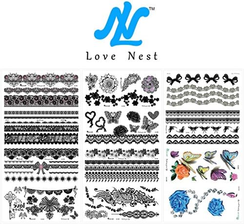 12 Premium Sheets - Metallic Flash Temporary Tattoos - Gold and Silver Bling Temporary Waterproof Tatoo,botanical Temporary Tattoo Custom Temporary Tattoos for Kids (1 Pack, Series 14)