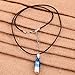 Yazilind Stainless Steel Silver Love Pill Capsule Shape Pendant Necklace PU Leather Chain