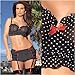 Chloe 3 Pc Polka Dot Bra Set in Plus Sizes XL Black