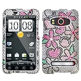 Fantastic Flowers With Full Rhinestones Hard Protector Case Cover For HTC S ....