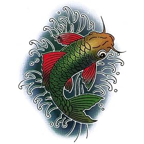 Infant Hanes T-Shirt : Koi Fish - Vintage Tattoo