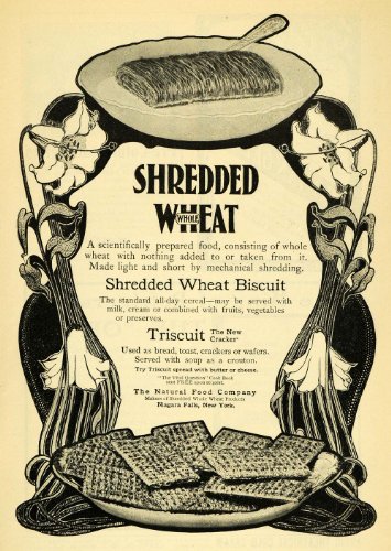 1904 Ad Shredded Wheat Cereal Natural Food Art Nouveau - Original Print Ad