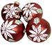 Set 4 Matte Red Poinsettia Glass Ball Christmas Ornaments 3.25" #68765800000